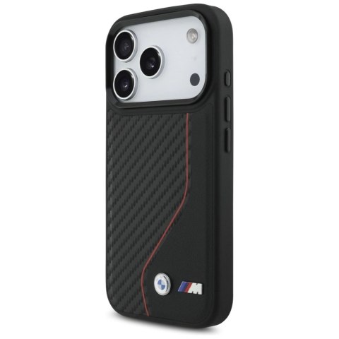 Etui BMW M Carbon Line & Logo MagSafe na iPhone 17 Pro - czerwone