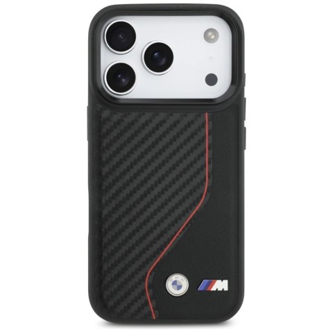 Etui BMW M Carbon Line & Logo MagSafe na iPhone 17 Pro - czerwone