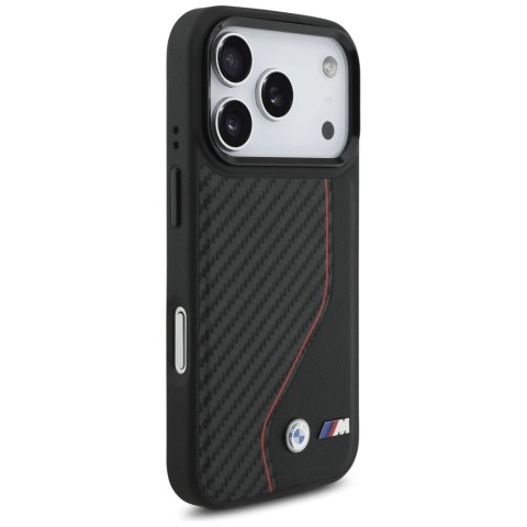 Etui BMW M Carbon Line & Logo MagSafe na iPhone 17 Pro - czerwone