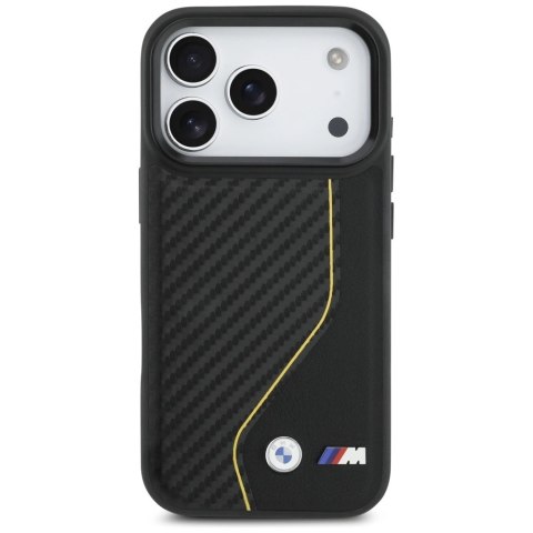 Etui BMW M Carbon Line & Logo MagSafe na iPhone 17 Pro - żółte