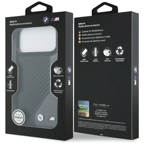 Etui BMW M Carbon Logo MagSafe na iPhone 17 Pro Max - grafitowe