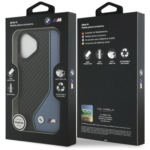 Etui BMW M Carbon Logo MagSafe na iPhone 17 - niebieskie