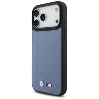 Etui BMW M Quilted Logo MagSafe na iPhone 17 Pro Max - niebieskie