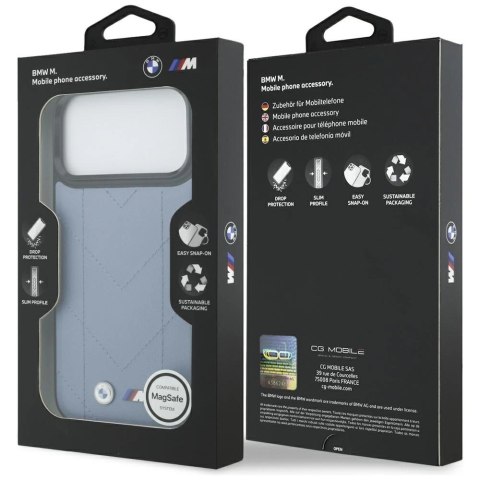 Etui BMW M Quilted Logo MagSafe na iPhone 17 Pro Max - niebieskie