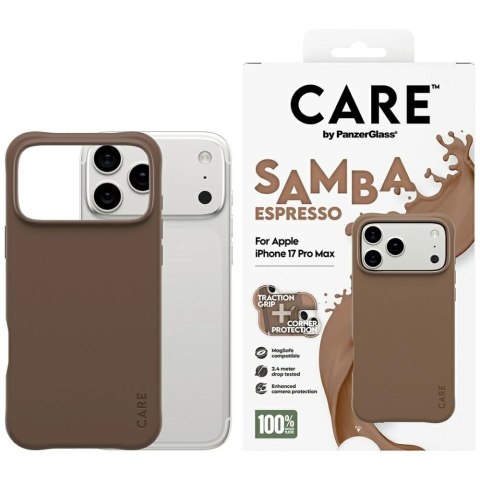 Etui CARE by PanzerGlass Fashionable Samba MagSafe na iPhone 17 Pro Max - brązowe