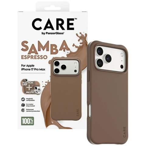 Etui CARE by PanzerGlass Fashionable Samba MagSafe na iPhone 17 Pro Max - brązowe
