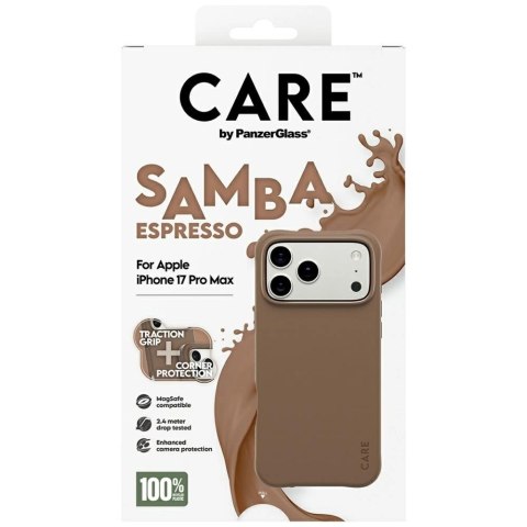Etui CARE by PanzerGlass Fashionable Samba MagSafe na iPhone 17 Pro Max - brązowe