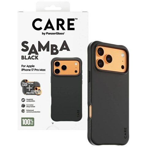 Etui CARE by PanzerGlass Fashionable Samba MagSafe na iPhone 17 Pro Max - czarne