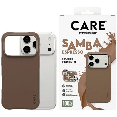 Etui CARE by PanzerGlass Fashionable Samba MagSafe na iPhone 17 Pro - brązowe
