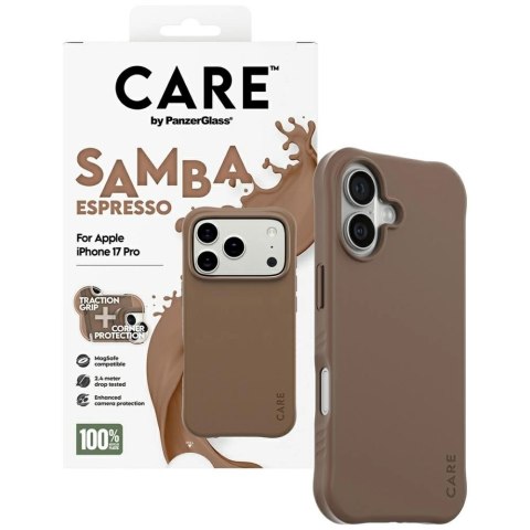 Etui CARE by PanzerGlass Fashionable Samba MagSafe na iPhone 17 Pro - brązowe