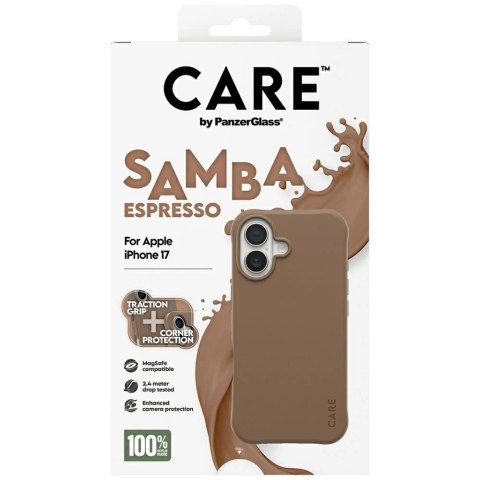 Etui CARE by PanzerGlass Fashionable Samba MagSafe na iPhone 17 - brązowe