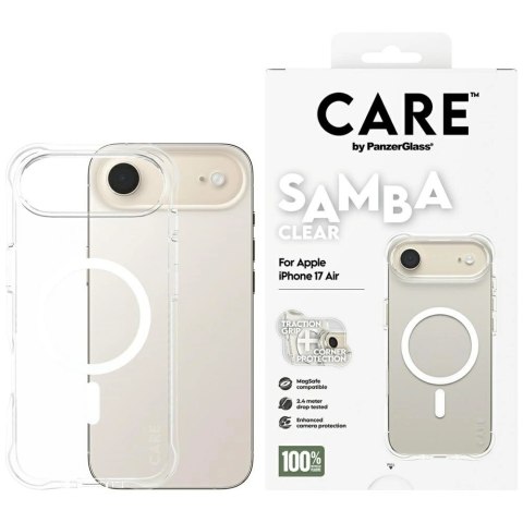 Etui CARE by PanzerGlass Fashionable Samba w. White MagSafe na iPhone Air - przezroczyste