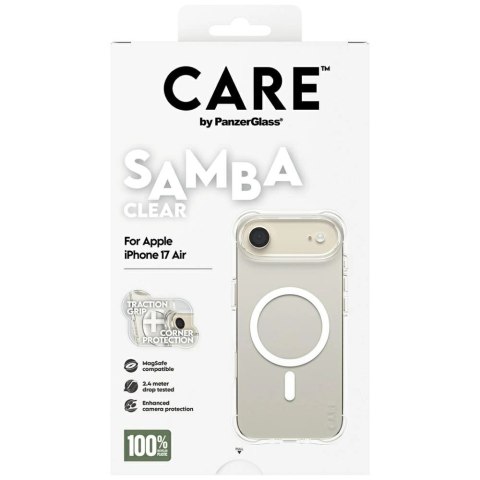 Etui CARE by PanzerGlass Fashionable Samba w. White MagSafe na iPhone Air - przezroczyste
