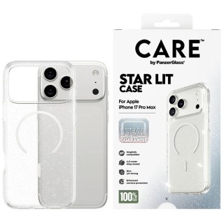 Etui CARE by PanzerGlass Flagship Urban Explorer w. White MagSafe na iPhone 17 Pro Max - przezroczysto-brokatowe