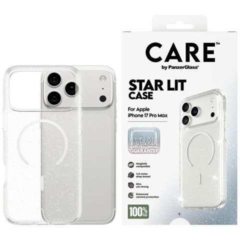Etui CARE by PanzerGlass Flagship Urban Explorer w. White MagSafe na iPhone 17 Pro Max - przezroczysto-brokatowe