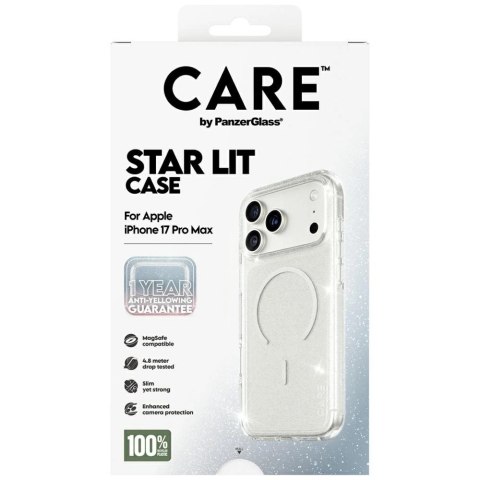 Etui CARE by PanzerGlass Flagship Urban Explorer w. White MagSafe na iPhone 17 Pro Max - przezroczysto-brokatowe