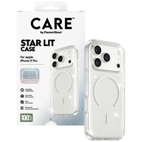 Etui CARE by PanzerGlass Flagship Urban Explorer w. White MagSafe na iPhone 17 Pro - przezroczysto-brokatowe