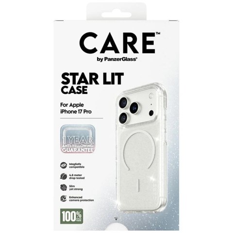 Etui CARE by PanzerGlass Flagship Urban Explorer w. White MagSafe na iPhone 17 Pro - przezroczysto-brokatowe