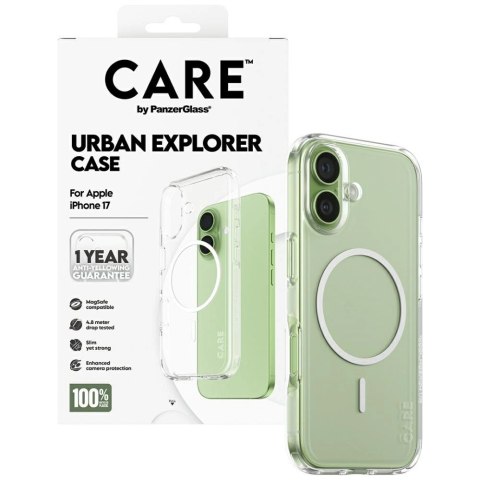 Etui CARE by PanzerGlass Flagship Urban Explorer w. White MagSafe na iPhone 17 - przezroczyste