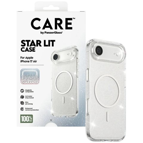 Etui CARE by PanzerGlass Flagship Urban Explorer w. White MagSafe na iPhone Air - przezroczysto-brokatowe