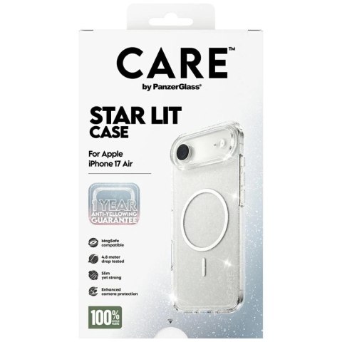 Etui CARE by PanzerGlass Flagship Urban Explorer w. White MagSafe na iPhone Air - przezroczysto-brokatowe