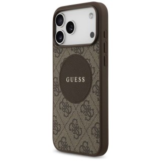 Etui Guess 4G Circle Classic Logo MagSafe na iPhone 17 Pro Max - brązowe