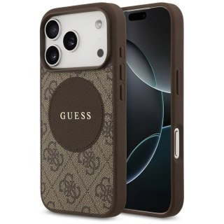 Etui Guess 4G Circle Classic Logo MagSafe na iPhone 17 Pro - brązowe