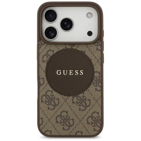 Etui Guess 4G Circle Classic Logo MagSafe na iPhone 17 Pro - brązowe