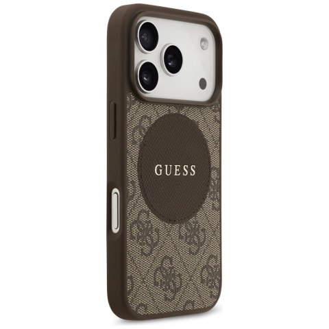 Etui Guess 4G Circle Classic Logo MagSafe na iPhone 17 Pro - brązowe