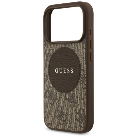 Etui Guess 4G Circle Classic Logo MagSafe na iPhone 17 Pro - brązowe