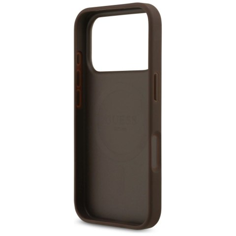 Etui Guess 4G Circle Classic Logo MagSafe na iPhone 17 Pro - brązowe