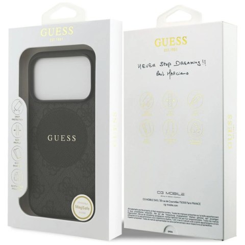 Etui Guess 4G Circle Classic Logo MagSafe na iPhone 17 Pro - czarne