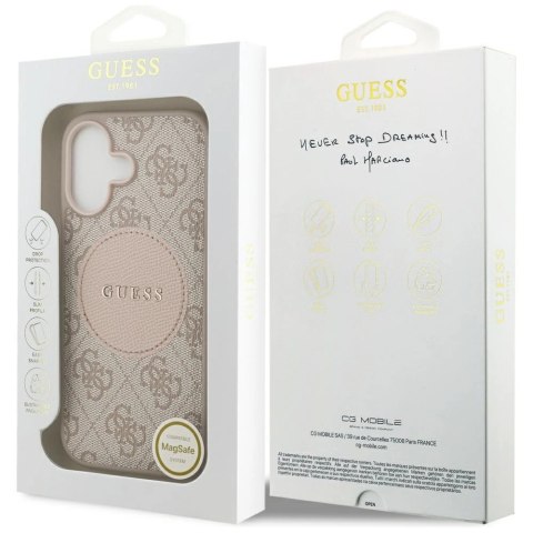 Etui Guess 4G Circle Classic Logo MagSafe na iPhone 17 - różowe
