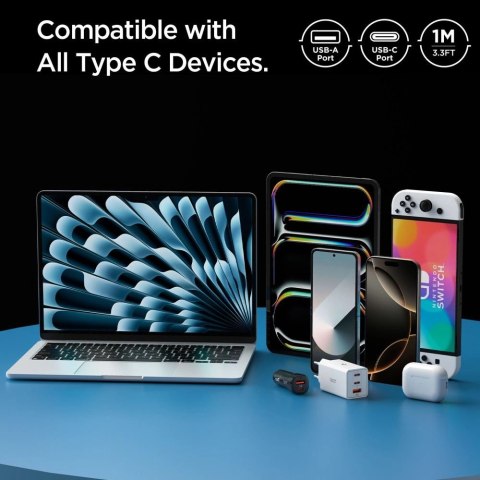 Kabel Spigen EB6010AC USB-A / USB-C 60W 100 cm - biały