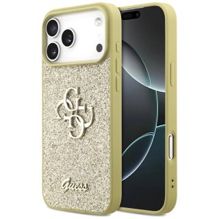 Etui Guess Fixed Glitter Big 4G na iPhone 17 Pro Max - złote