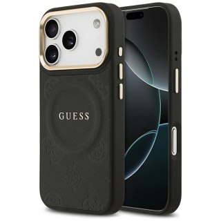 Etui Guess Peony Hot Stamp MagSafe na iPhone 17 Pro - czarne