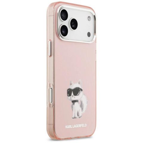 Etui Karl Lagerfeld IML Aquarelle Choupette & Logo MagSafe na iPhone 17 Pro Max - różowe