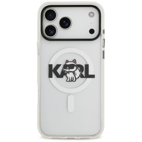 Etui Karl Lagerfeld IML Choupette Sketch Logo MagSafe na iPhone 17 Pro Max - przezroczyste