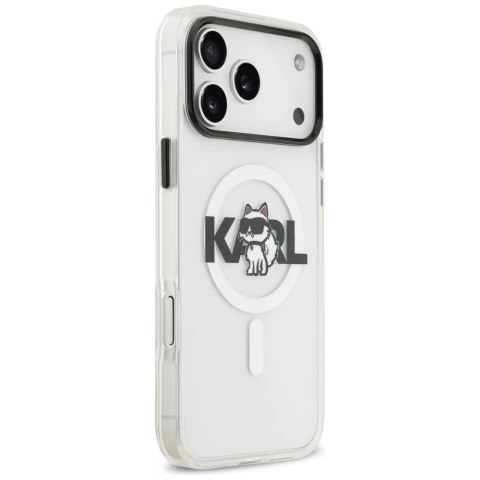 Etui Karl Lagerfeld IML Choupette Sketch Logo MagSafe na iPhone 17 Pro Max - przezroczyste