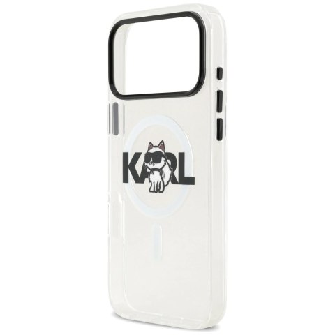 Etui Karl Lagerfeld IML Choupette Sketch Logo MagSafe na iPhone 17 Pro Max - przezroczyste