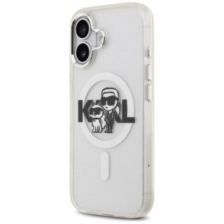 Etui Karl Lagerfeld IML Glitter Karl & Choupette Sketch Logo MagSafe na iPhone 17 -przezroczyste
