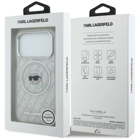 Etui Karl Lagerfeld IML Karl Head Logo MagSafe na iPhone 17 Pro Max - szare