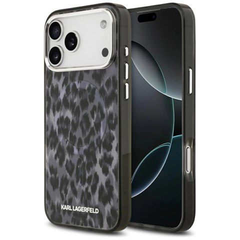 Etui Karl Lagerfeld IML Leopard Pattern MagSafe na iPhone 17 Pro Max - czarne