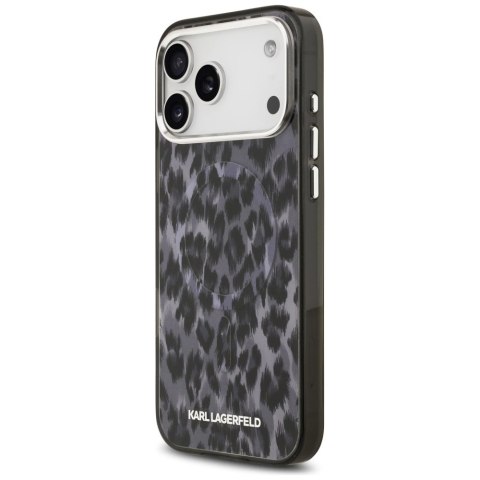 Etui Karl Lagerfeld IML Leopard Pattern MagSafe na iPhone 17 Pro Max - czarne