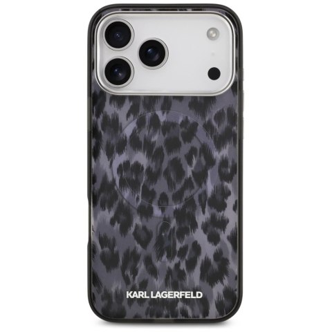 Etui Karl Lagerfeld IML Leopard Pattern MagSafe na iPhone 17 Pro Max - czarne