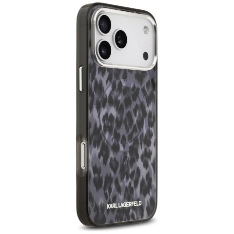 Etui Karl Lagerfeld IML Leopard Pattern MagSafe na iPhone 17 Pro Max - czarne