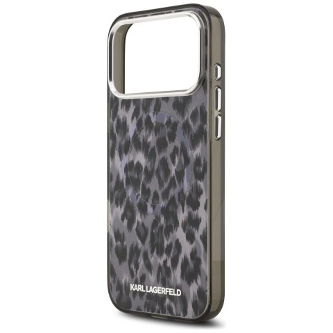Etui Karl Lagerfeld IML Leopard Pattern MagSafe na iPhone 17 Pro Max - czarne