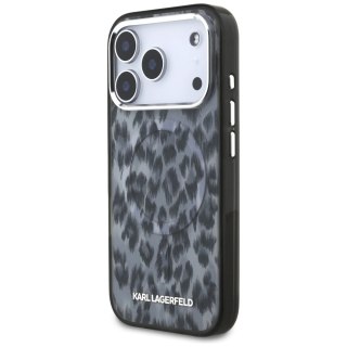 Etui Karl Lagerfeld IML Leopard Pattern MagSafe na iPhone 17 Pro - czarne