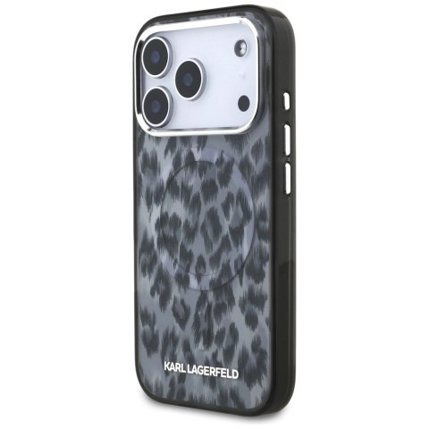 Etui Karl Lagerfeld IML Leopard Pattern MagSafe na iPhone 17 Pro - czarne