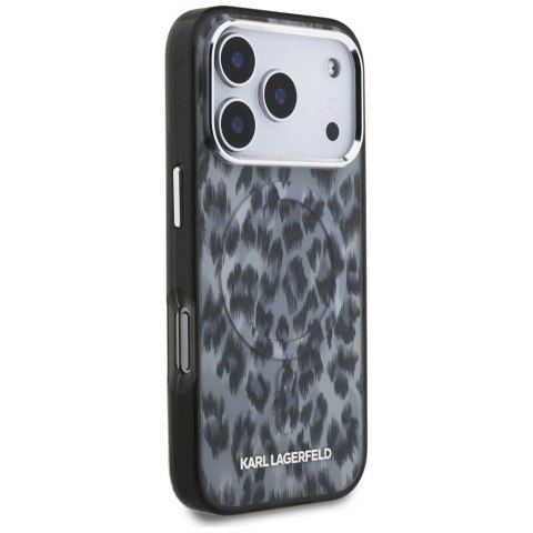 Etui Karl Lagerfeld IML Leopard Pattern MagSafe na iPhone 17 Pro - czarne